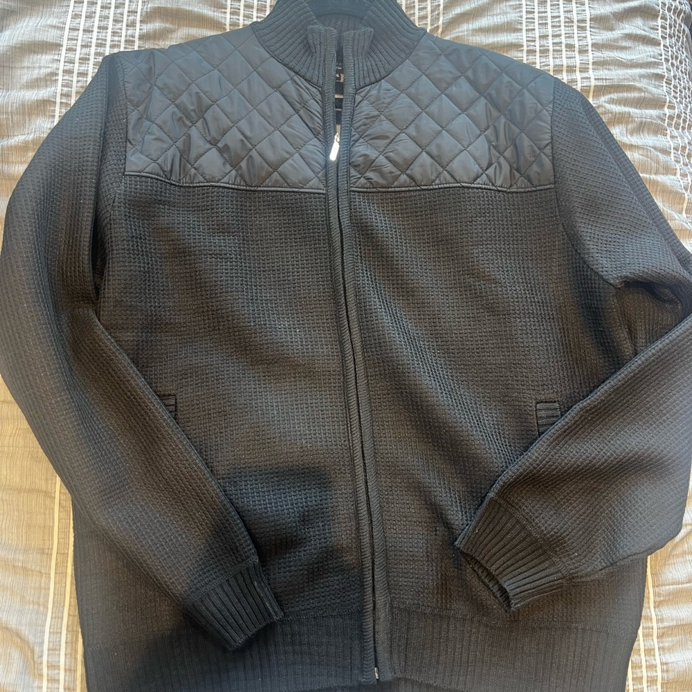 Men's Black Quilted Sweater jacket